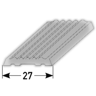 PVC Einlage 27 mm extrem nachleuchtend, gerippt für Profil Nr. 81,82,146,147, 25