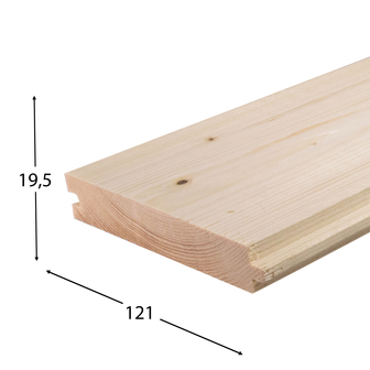 Nord. Weißholz-Rauhspund 19,5 x 121 mm 