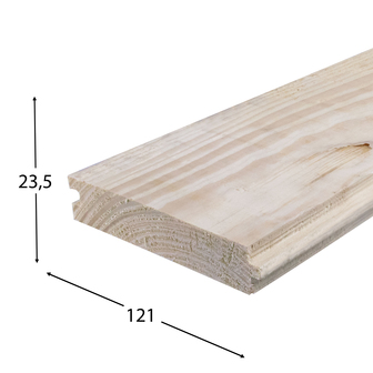 Nord. Weißholz-Rauhspund 23,5 x 121 mm 