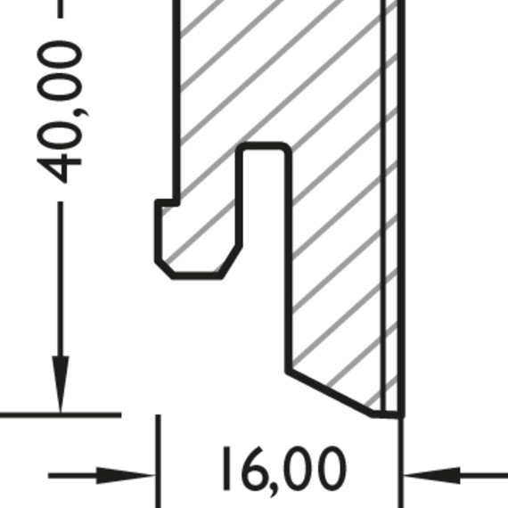 JOKA Sockelleiste 16x40 mm furniert (FU) Profil #630 mit Nut für Clip FO8810