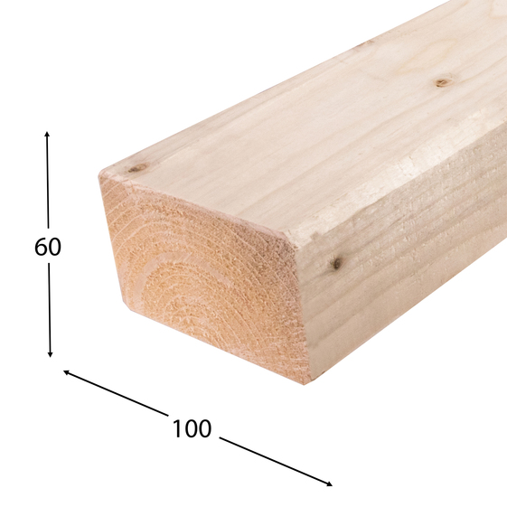 KVH Fichte  6 x 10 cm NSI,15%+/- 3% HF KD,C24 DIN EN15497:2014