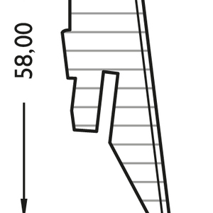 JOKA Sockelleiste 18x58 mm foliert (FO) Profil #660 mit Nut für Clip FO8860